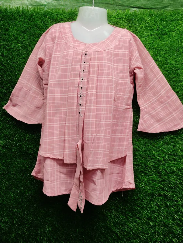 Pink Check Top