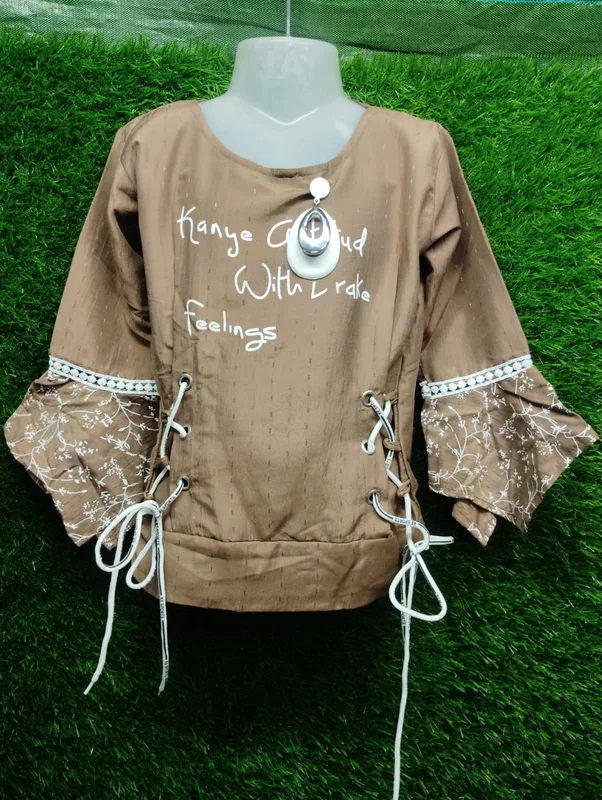 Women's Cotton Lace-Up Top